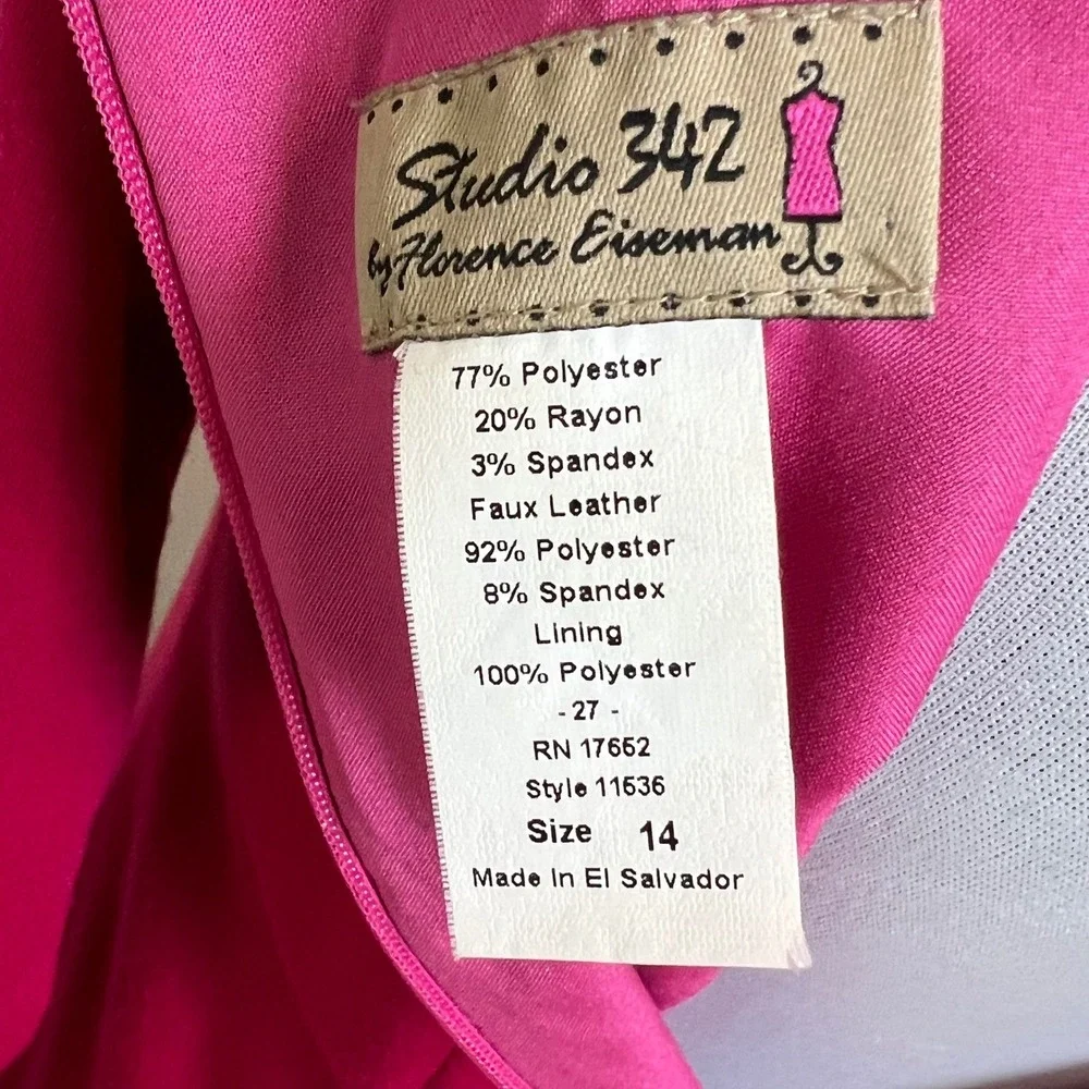 Girls Studio 342 Florence Eiseman Colorblock‎ Dress 14 Drop Waist Hot Pink Mod